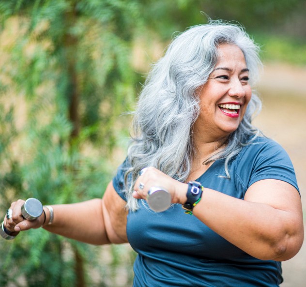 Mature Mexican Woman Working Out