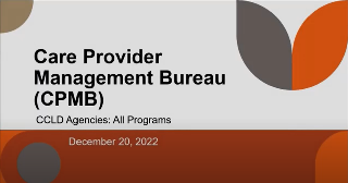 Thumbnail of YouTube video slide: All Provider Webinar 12/20/22