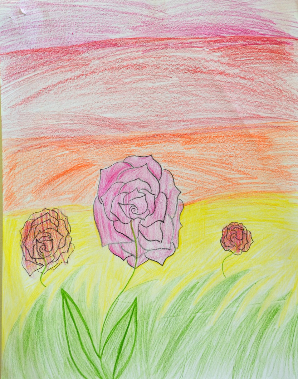 Kid Drawing of roses