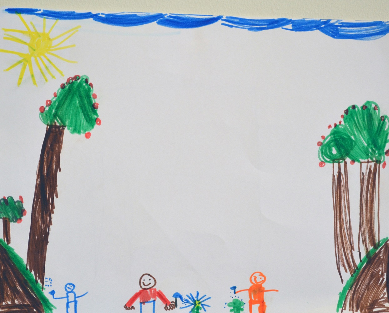 Kid Drawing of people outside