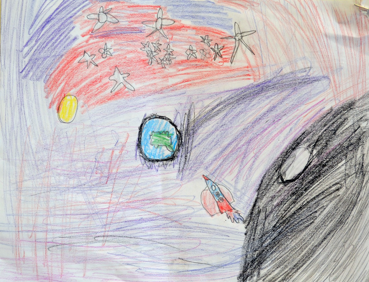 Kid Drawing of Space