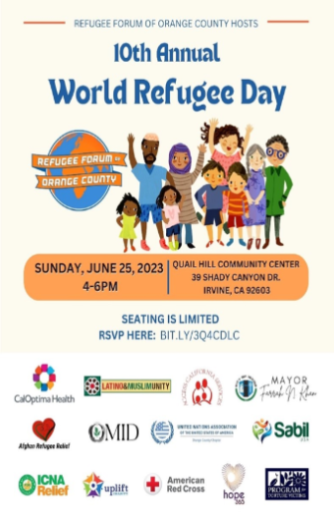 Irvine World Refugee Day 2023 flyer