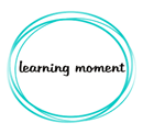 Learning Moment text surrounded by blue circle